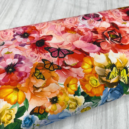 Butterfly Rose Garden Fabric - Monarch Gardens - Camelot - 100% Cotton - 76250102-01