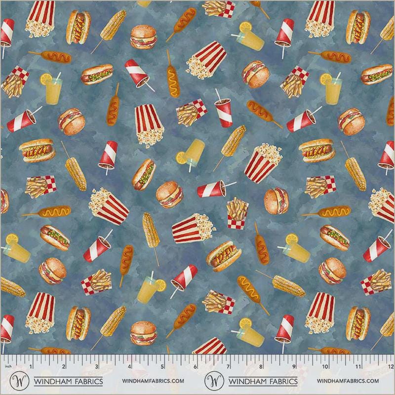 State Fair Fabric - Burgers and Fries - 55199-2 - Windham - 100% Cotton