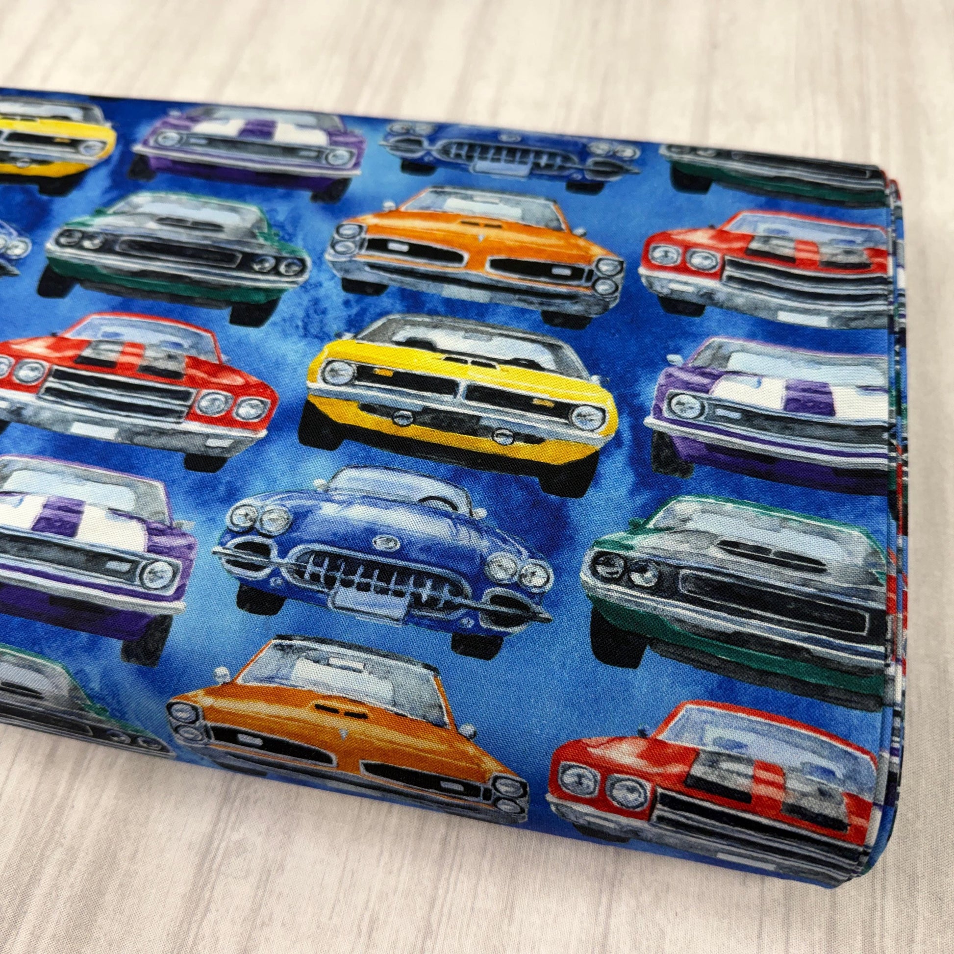 Classic Car Fabric - 3 Wishes - 100% cotton - Road Runners 24174 Royal