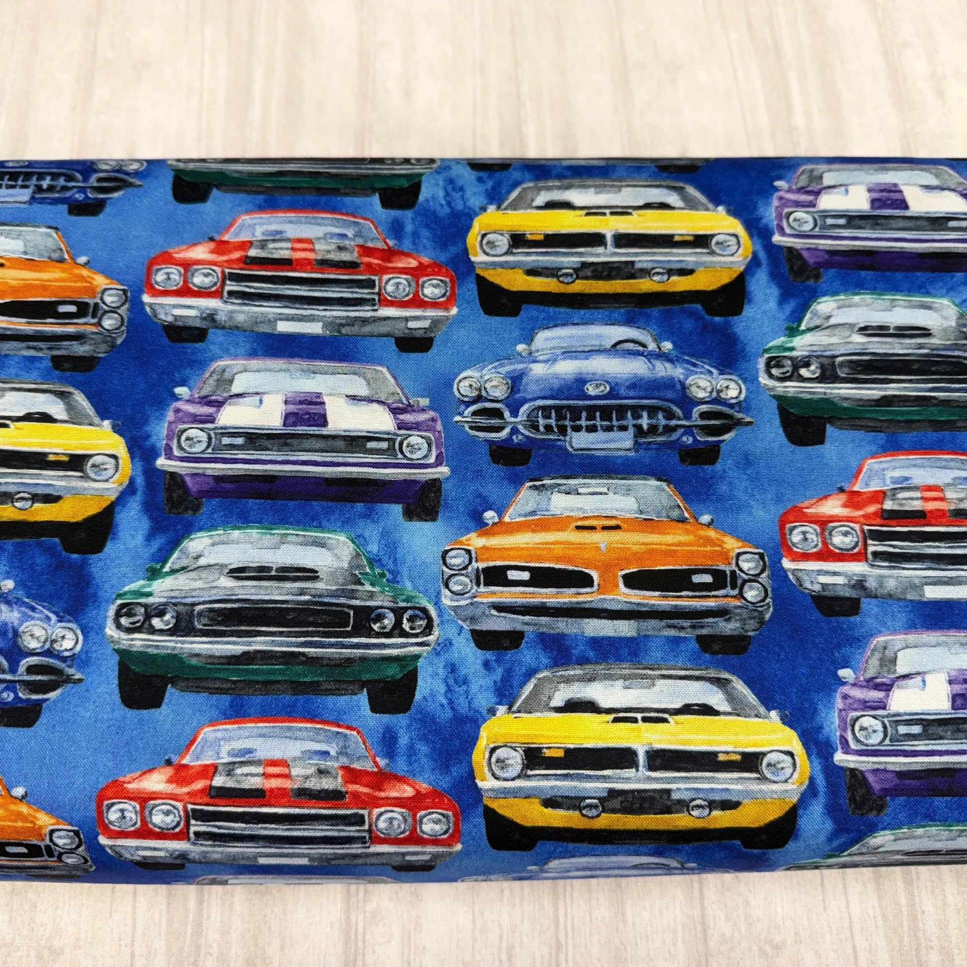 Classic Car Fabric - 3 Wishes - 100% cotton - Road Runners 24174 Royal