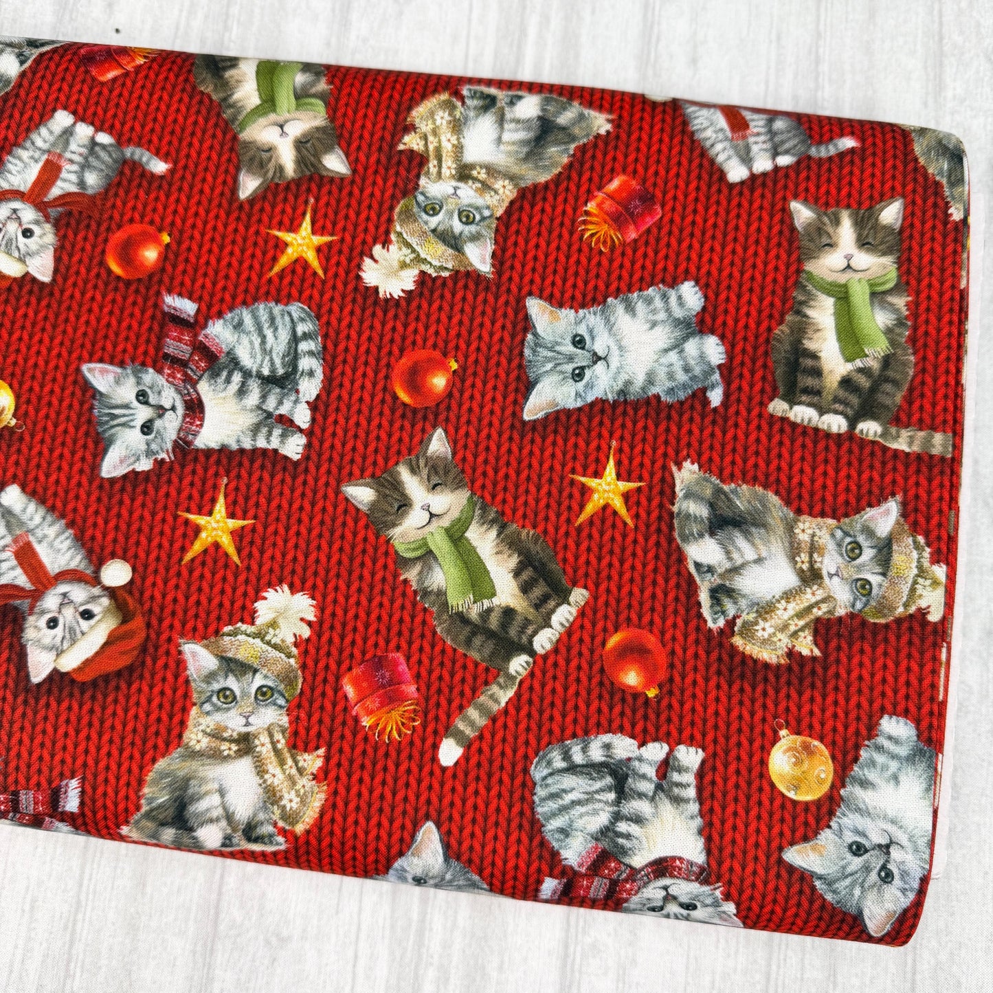 Christmas Cat Fabric - 100% cotton - Blank Quilting Corp - Purr-Fect Holiday Season