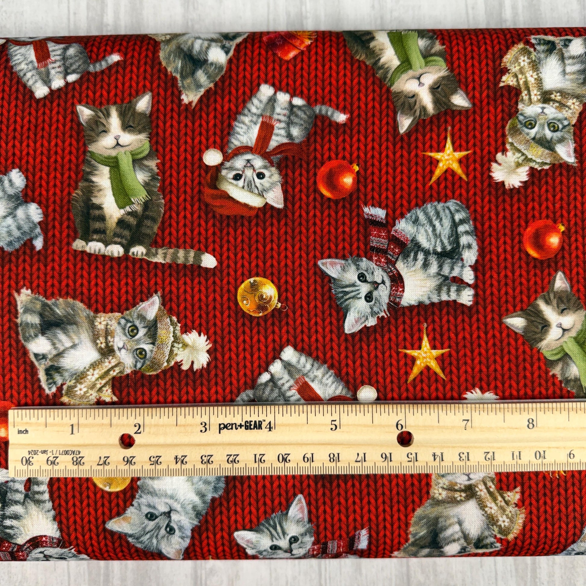 Christmas Cat Fabric - 100% cotton - Blank Quilting Corp - Purr-Fect Holiday Season