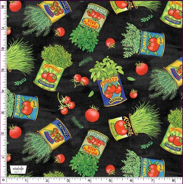 Herbs on the Vine - Tomato Fabric - Michael Miller - 100% Cotton