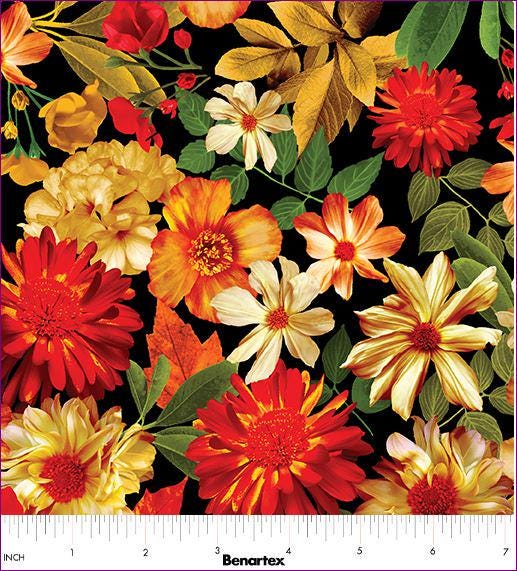 Harvest Beauty Autumn Garden fabric - 100% Cotton - Benartex - Fall