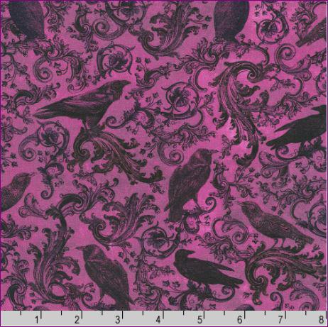 Halloween Raven Fabric - Robert Kaufman - Ravenwood - 100% Cotton