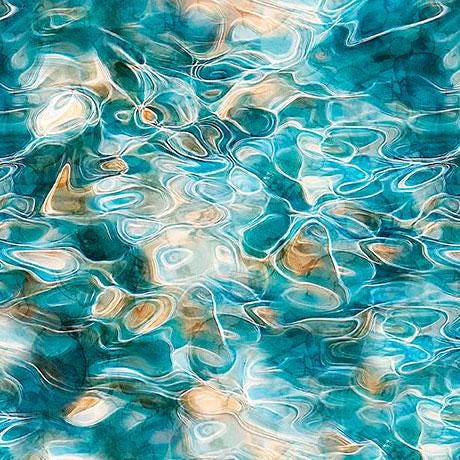 Pond Water Fabric - 100% cotton - QT - Swan song