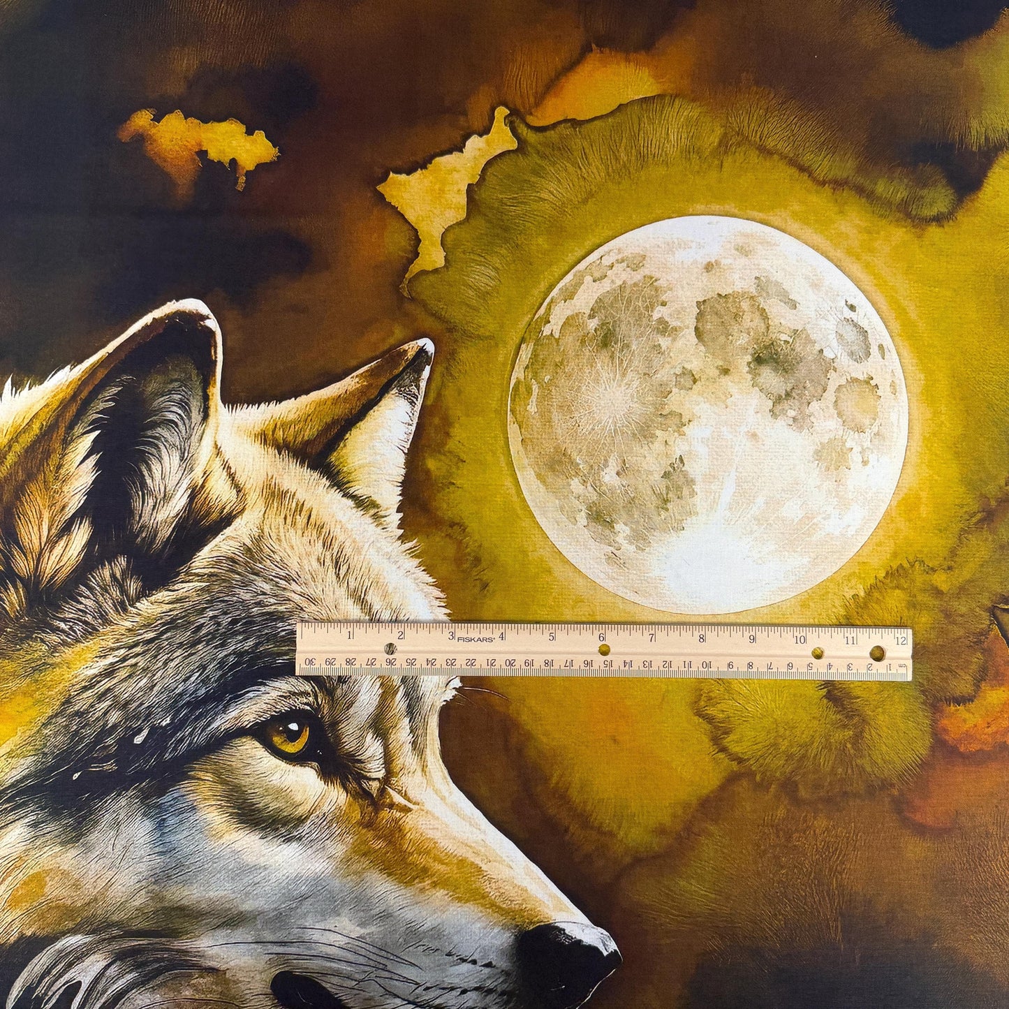 Wolf Fabric Panel - 36" wide x 43.5 tall - Camelot - 100% Cotton