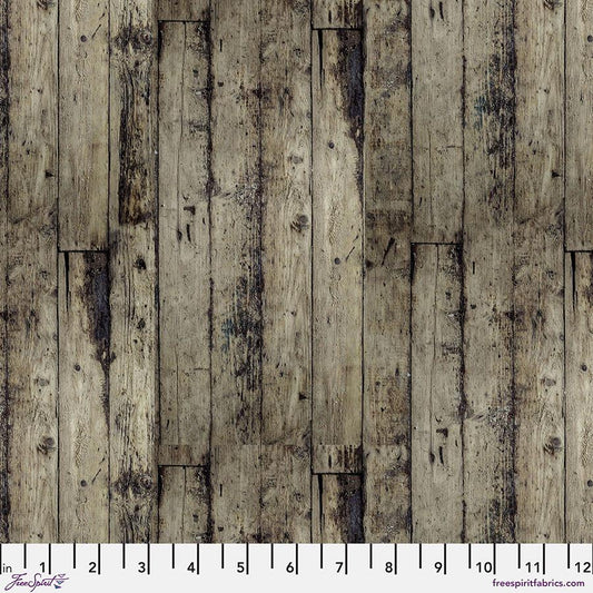 Tim Holtz Neutral Wood Fabric - 100% Cotton - FreeSpirit - Eclectic Elements