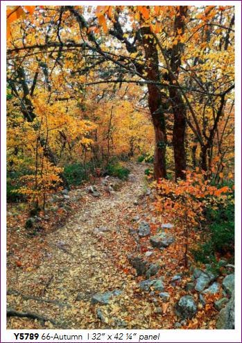 Autumn tree fabric panel - 32” x 42.25” - 100% Cotton - On The Path To Fall - Hoffman Y5789-66-Autumn