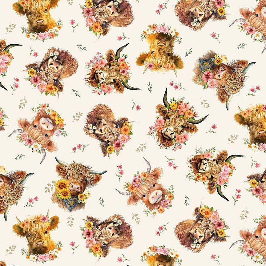 Highland Cow Fabric - Timeless Treasures - 100% Cotton - CD3885