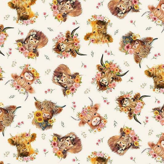 Highland Cow Fabric - Timeless Treasures - 100% Cotton - CD3885
