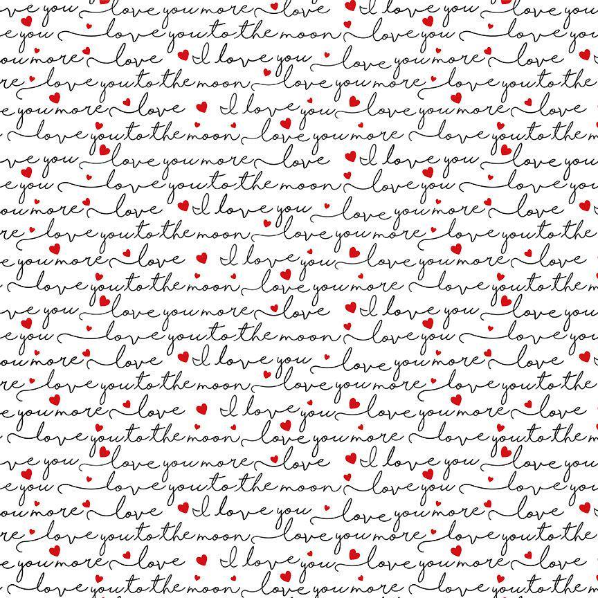 Love text fabric - 100% Cotton - Timeless Treasures - Smitten Kitten - CD3835