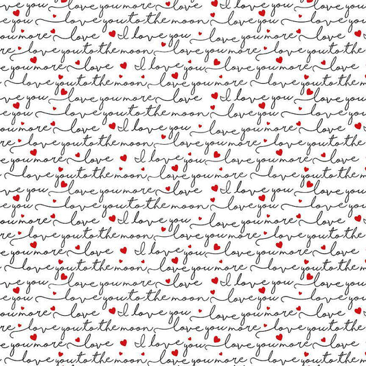 Love text fabric - 100% Cotton - Timeless Treasures - Smitten Kitten - CD3835