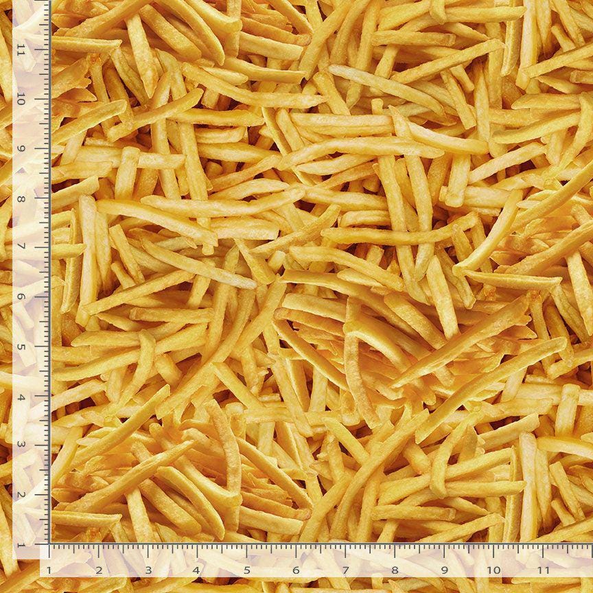 French Fries Fabric - 100% Cotton - Timeless Treasures - FOOD-CD3454