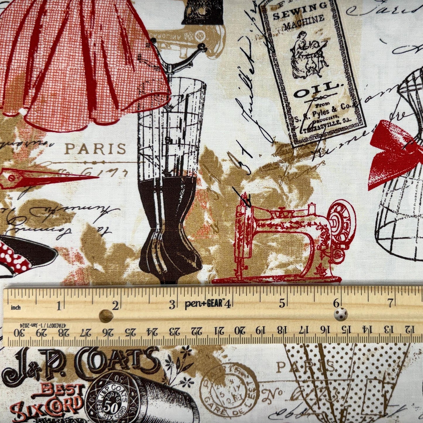 Timeless Treasures Vintage Dressmaking Fabric - 100% Cotton - ERA-C2329