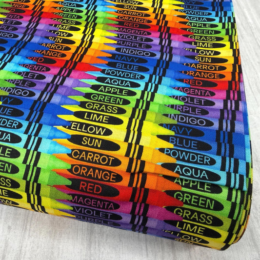 Crayon Fabric - 100% Cotton - Timeless Treasures - Bright Colorful Artist Children's material