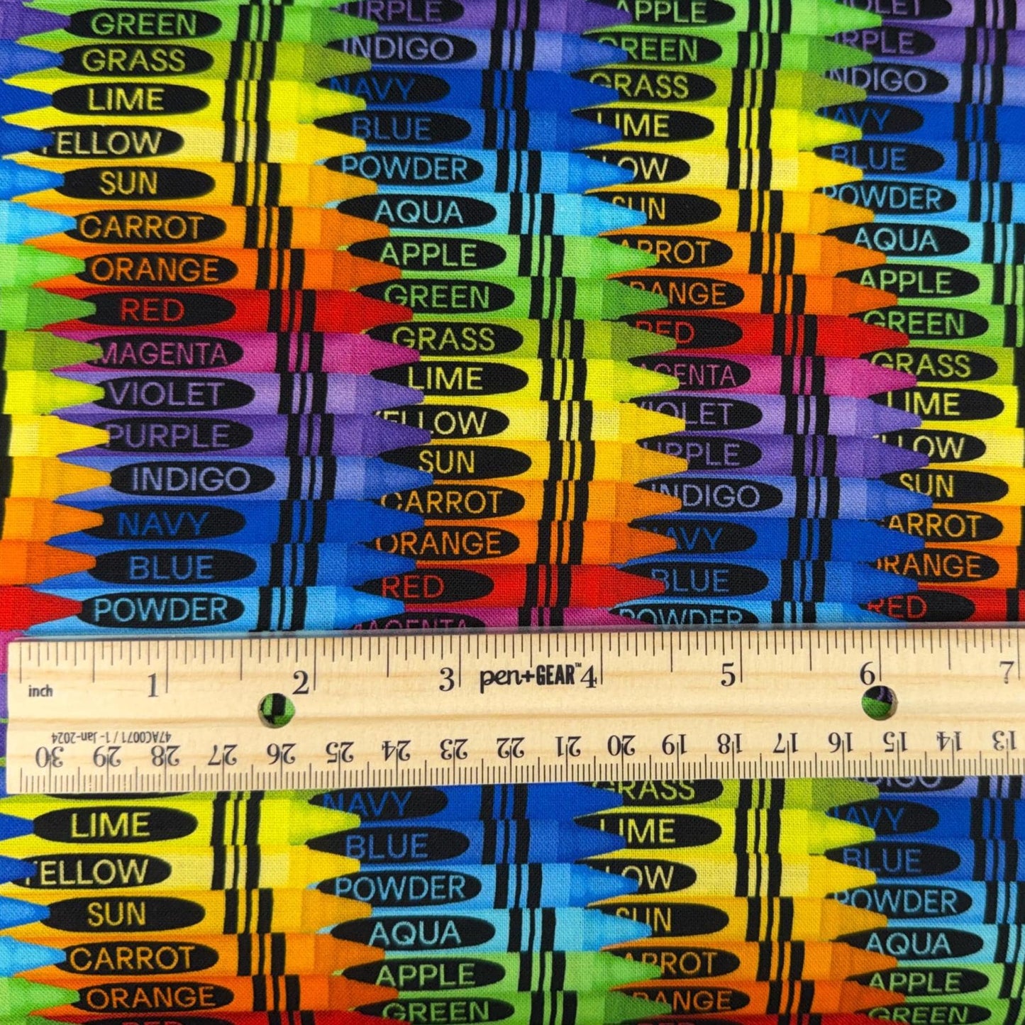 Crayon Fabric - 100% Cotton - Timeless Treasures - Bright Colorful Artist Children's material