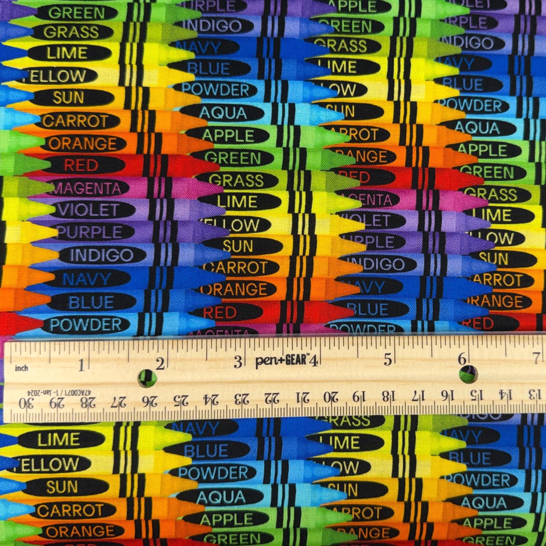 Crayon Fabric - 100% Cotton - Timeless Treasures - Bright Colorful Artist Children's material