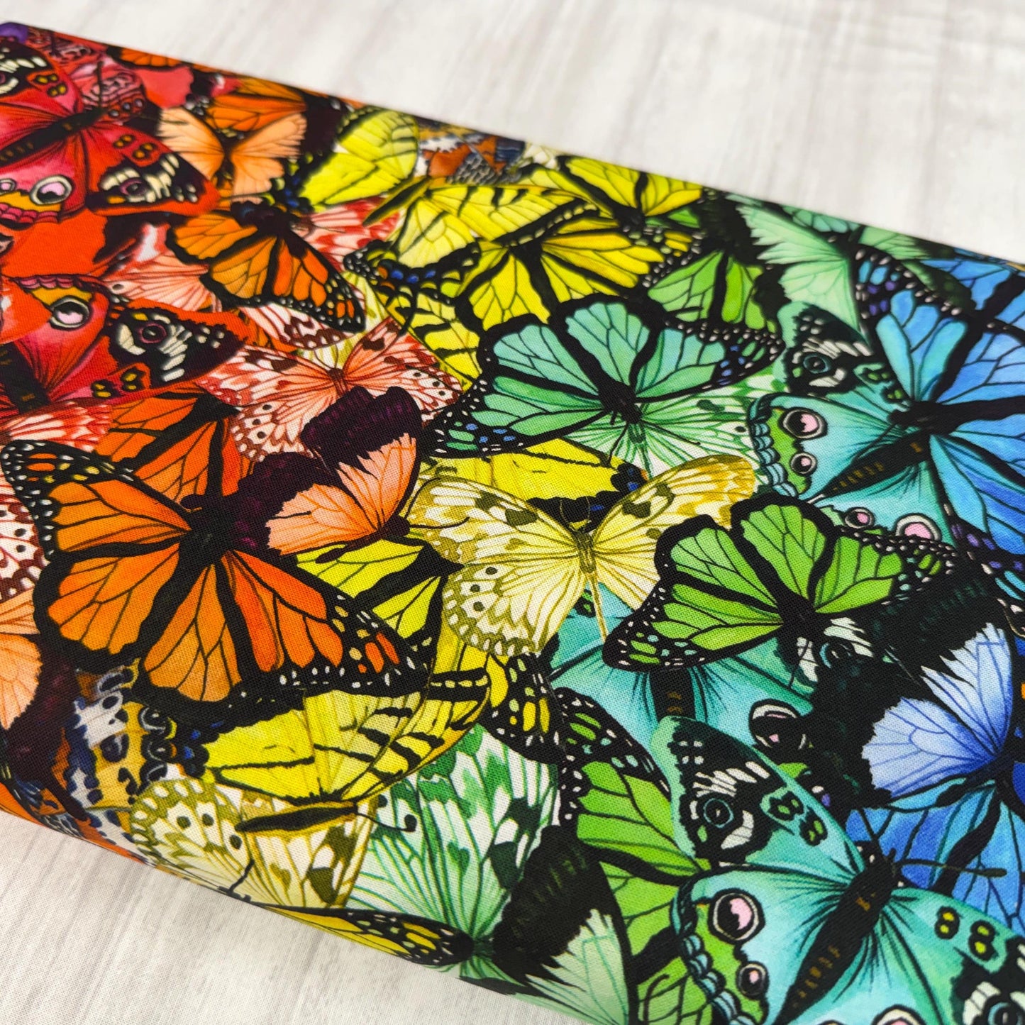 Rainbow Butterfly Fabric - Monarch Gardens - Camelot - 100% Cotton - 76250103-01