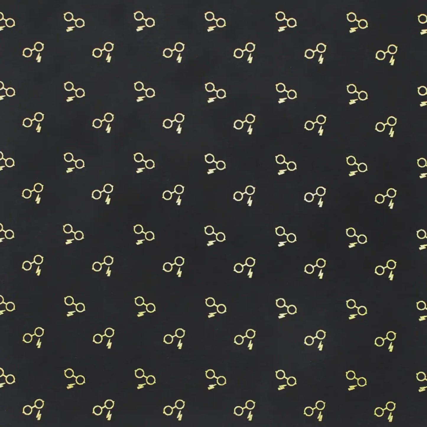 Harry Potter Glasses and Bolt fabric - METALLIC - 100% cotton - Camelot