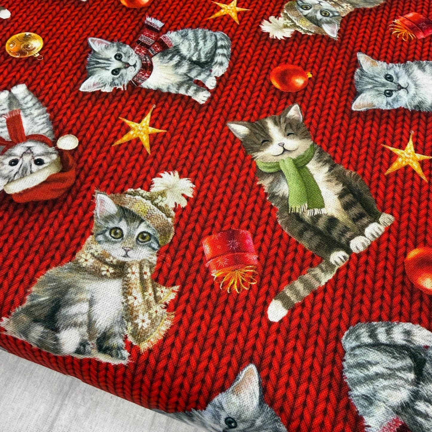 Christmas Cat Fabric - 100% cotton - Blank Quilting Corp - Purr-Fect Holiday Season