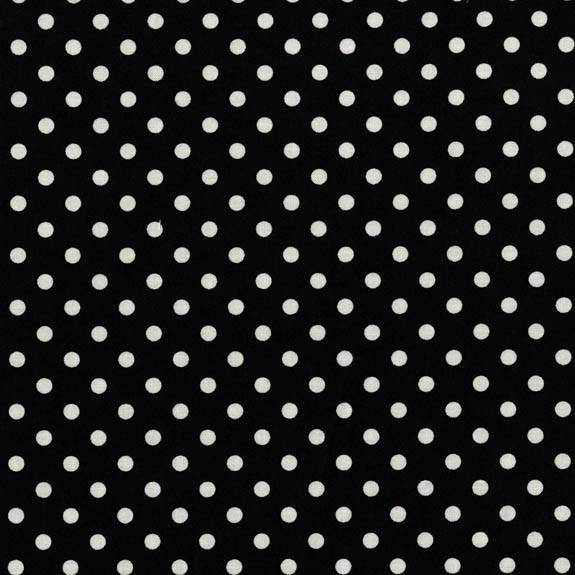 Black and White Polka Dot Fabric - 1/4" dot - Michael Miller - 100% cotton - CX2490-BLAC-D