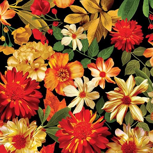 Harvest Beauty Autumn Garden fabric - 100% Cotton - Benartex - Fall