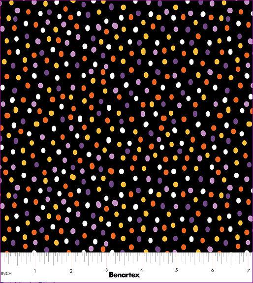 Halloween Dot Fabric - Benartex - Ghostly Soiree - 100% Cotton