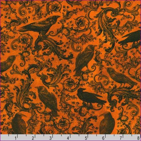 Halloween Raven Fabric - Robert Kaufman - Ravenwood - 100% Cotton