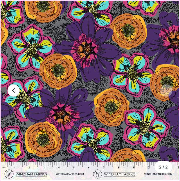 Flower Fields - Winding Road Collection - Windham Fabrics - 100% Cotton