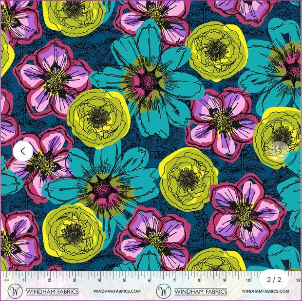 Flower Fields - Winding Road Collection - Windham Fabrics - 100% Cotton
