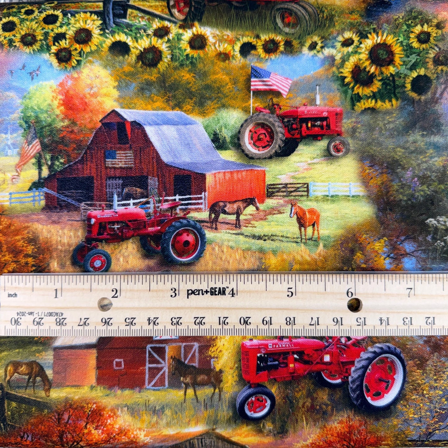 Farmall Barn Fabric - Sykel - 100% Cotton Fabric