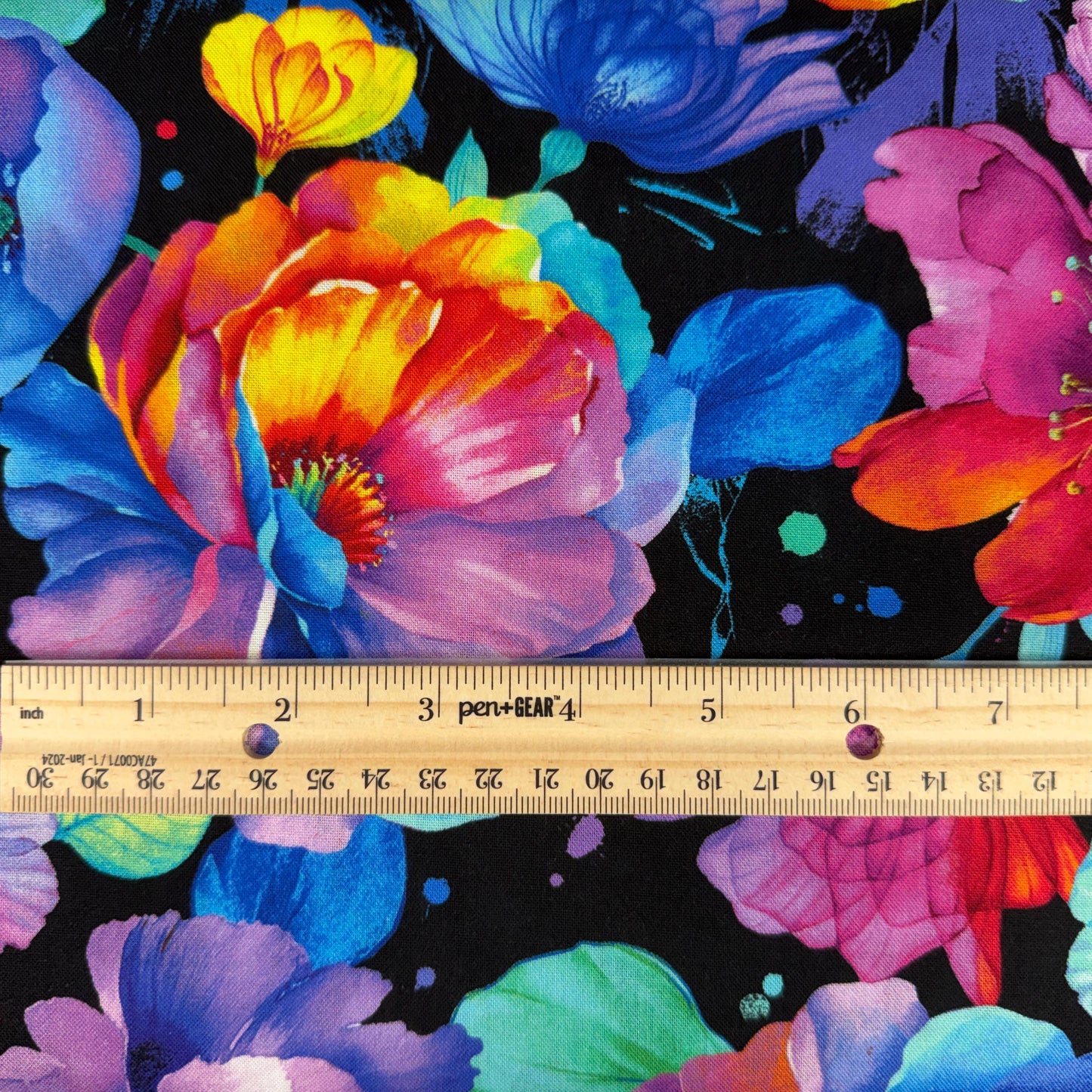 Rainbow Floral Fabric - Timeless Treasures - 100% Cotton - CD3816