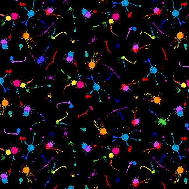 Paint Splatter Fabric - 100% Cotton - Timeless Treasures - CD3824