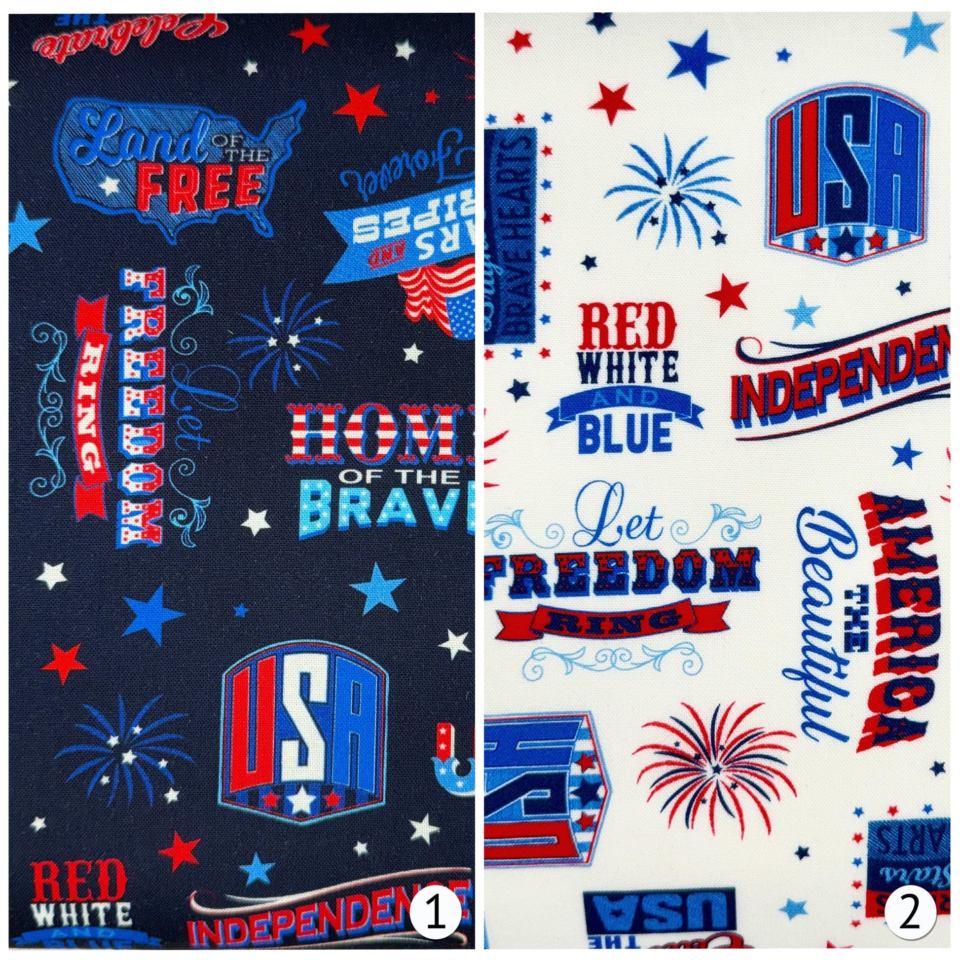 Patriotic USA Fabric - 100% Cotton - Benartex - Let's Celebrate Words