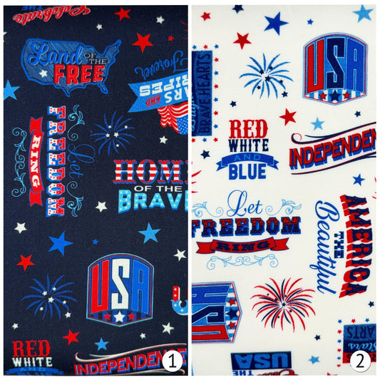Patriotic USA Fabric - 100% Cotton - Benartex - Let's Celebrate Words