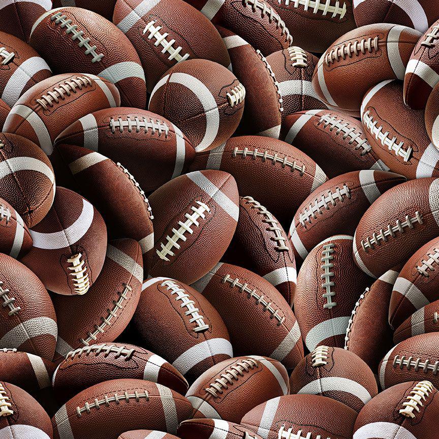 Packed Football fabric - 100% Cotton - Timeless Treasures - CD3878 Brown