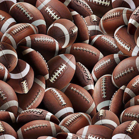 Packed Football fabric - 100% Cotton - Timeless Treasures - CD3878 Brown