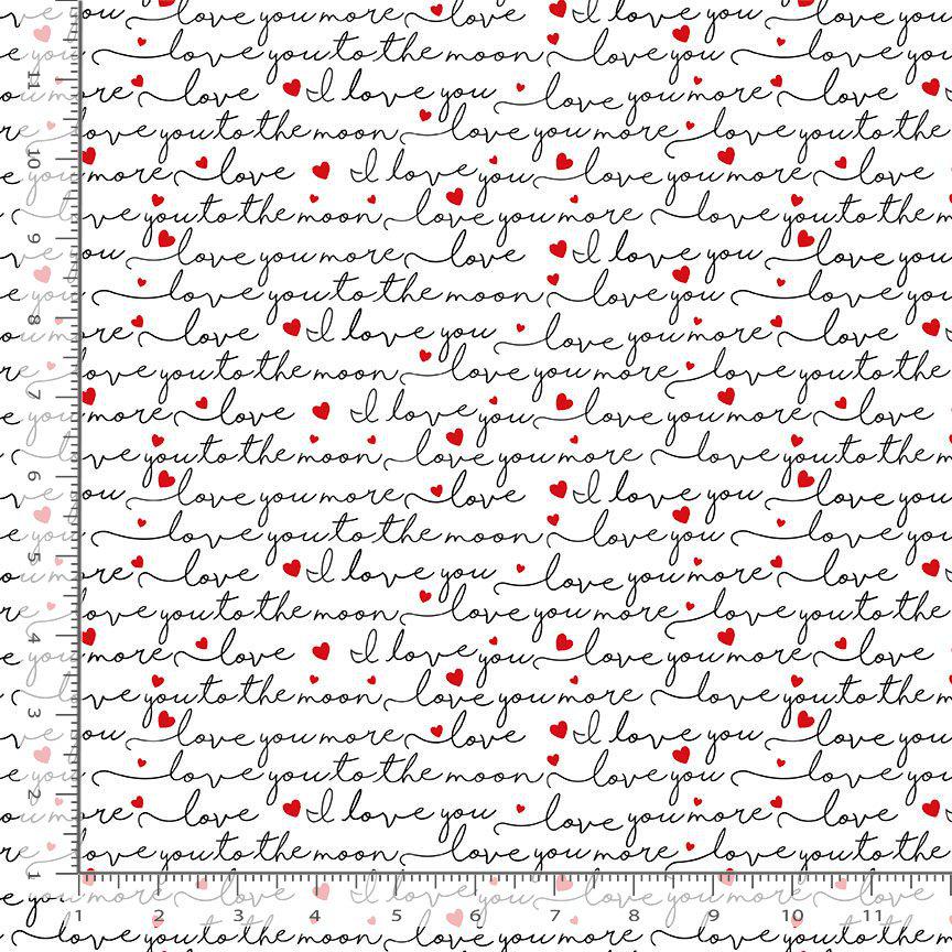 Love text fabric - 100% Cotton - Timeless Treasures - Smitten Kitten - CD3835