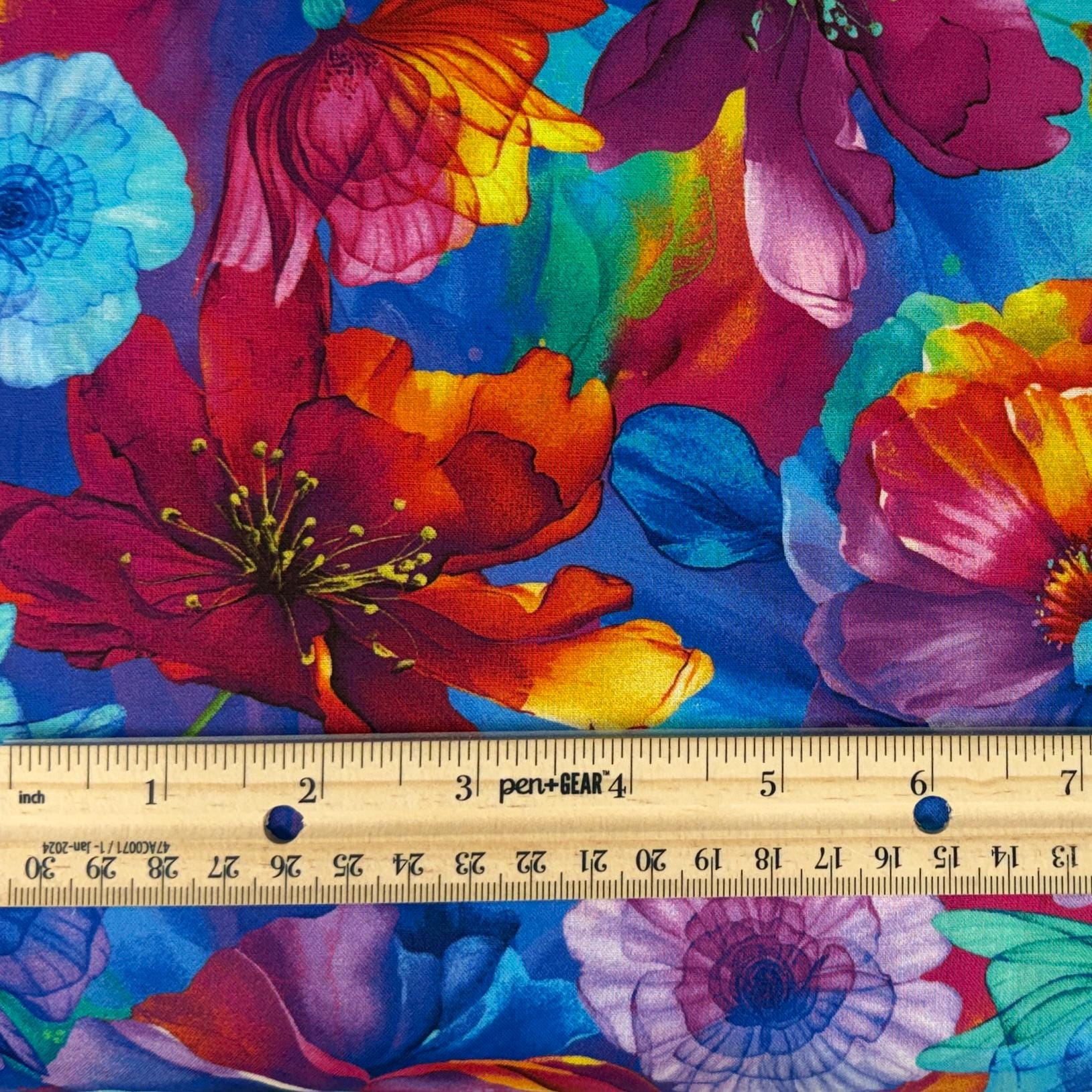 Rainbow Floral Fabric - Timeless Treasures - 100% Cotton - CD3817