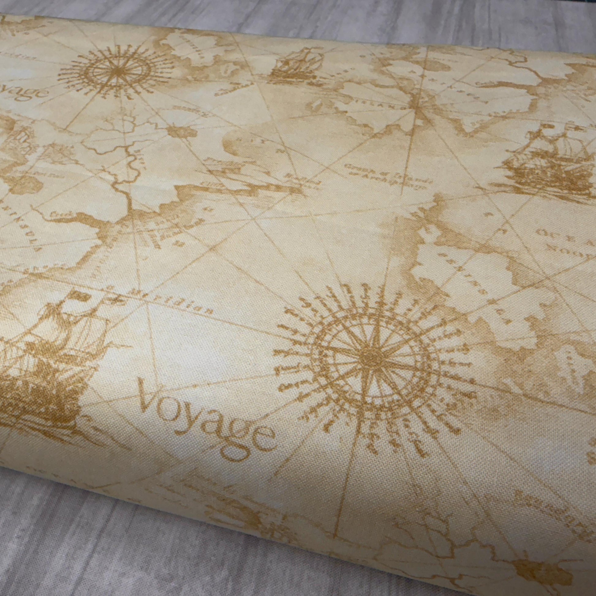 Sea Map Fabric - Timeless Treasures - 100% Cotton - CD3766