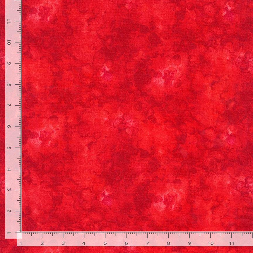 Red Watercolor Blender - Texture - Tomato - Timeless Treasures - 100% Cotton - Solid-ish - KIM-C6100 Tomato