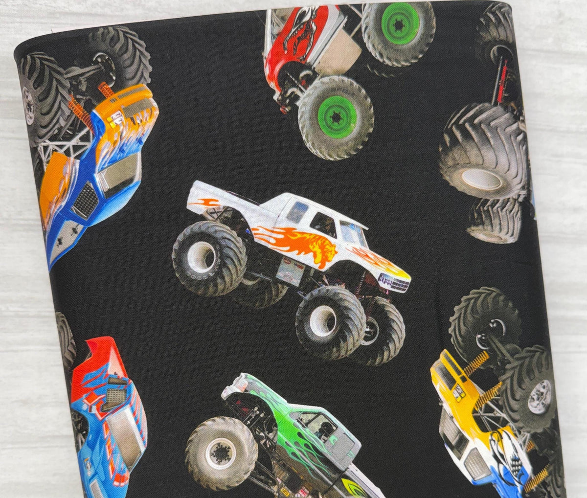 Monster Truck Fabric - Elizabeth's Studio - 100% cotton - In Motion 396 Black