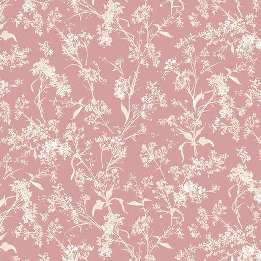 Branches - Wild Flowers Collection by the Smithsonian Institute - 100% Cotton - Marcus Fabrics - R651626D PINK