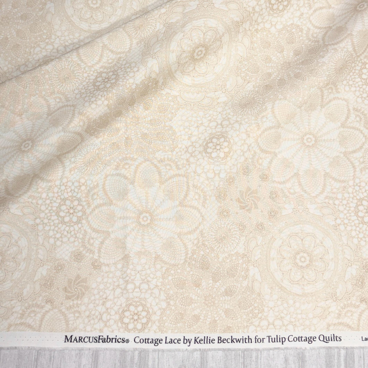Cotton FAUX Lace Fabric - Cottage Lace - 100% Cotton - Marcus Fabrics - R261471D CREAM