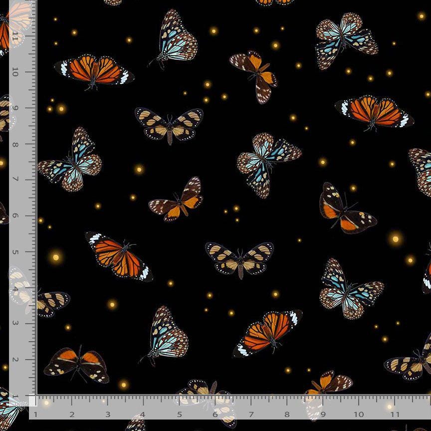 Butterfly and Firefly Fabric - Into the Woods - 100% cotton - Timeless Treasures - Katie-CD4420
