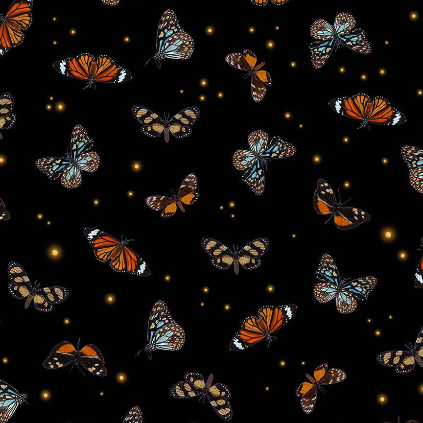 Butterfly and Firefly Fabric - Into the Woods - 100% cotton - Timeless Treasures - Katie-CD4420