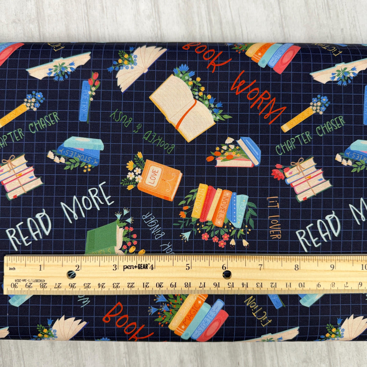 Book Worm Fabric - Book Toss - 100% Cotton - Paintbrush Studio Fabrics - 12026517