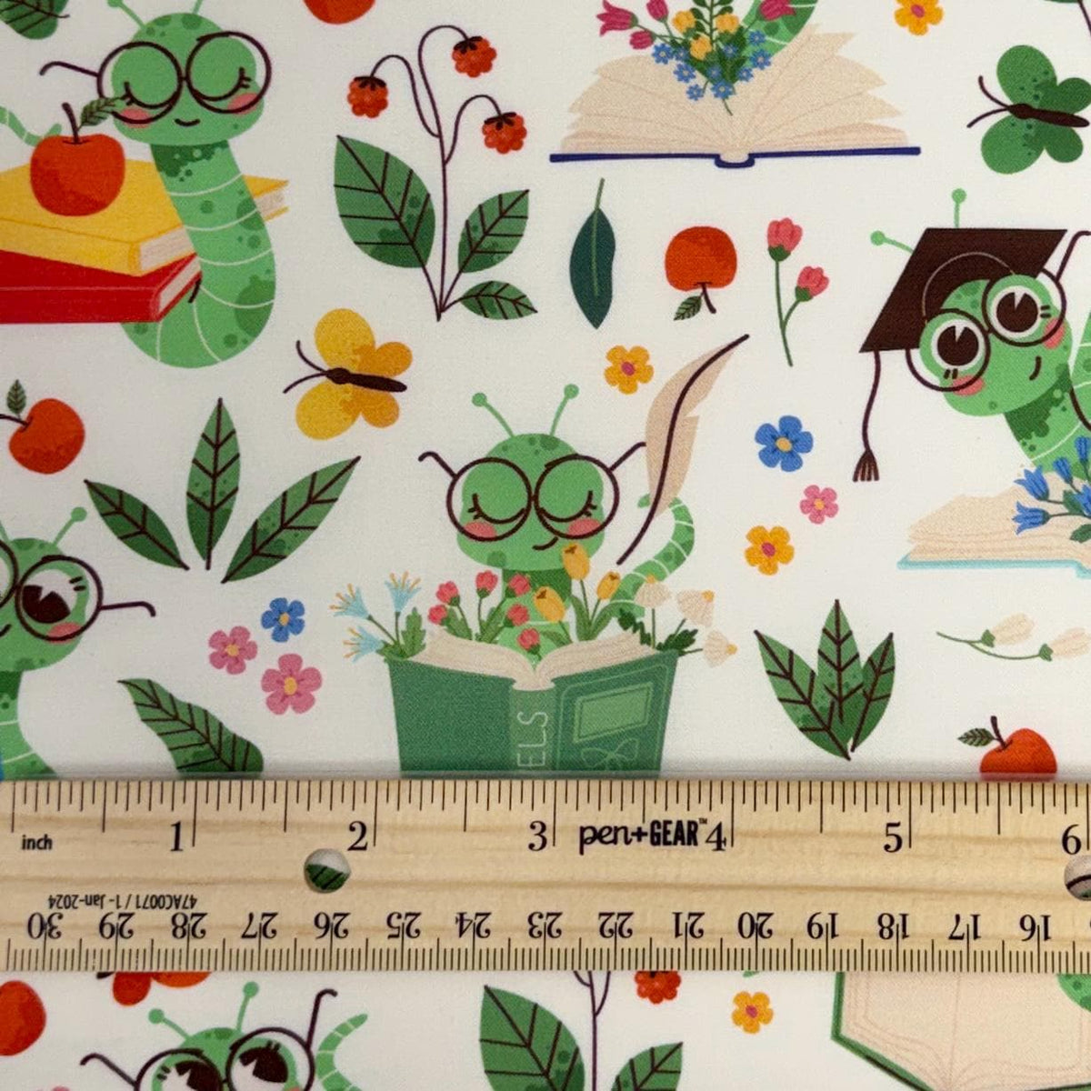 Book Worm Fabric - Book Toss - 100% Cotton - Paintbrush Studio Fabrics - 12026514