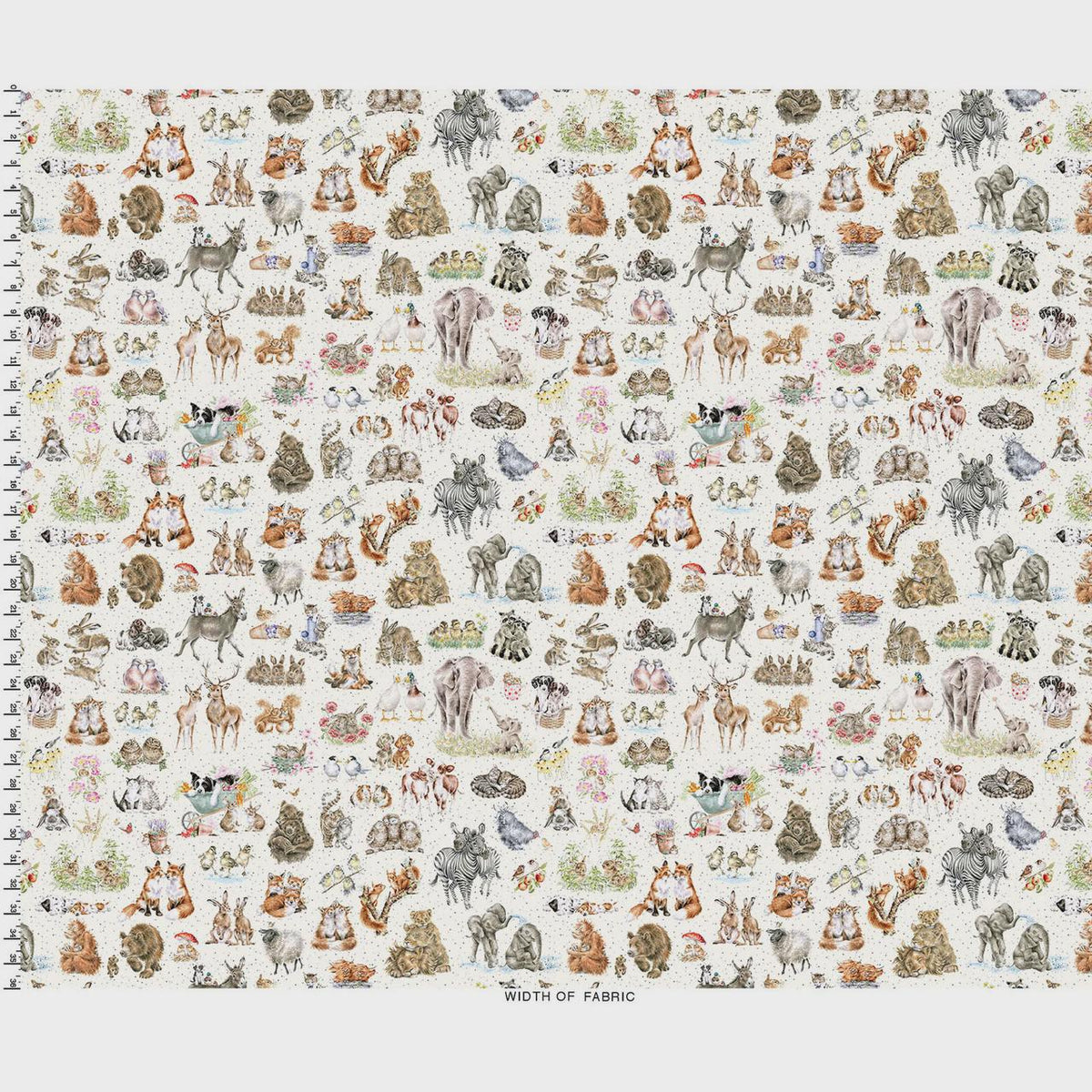 Cute Animal fabric - Together is Better - 100% Cotton - MAS11120-E